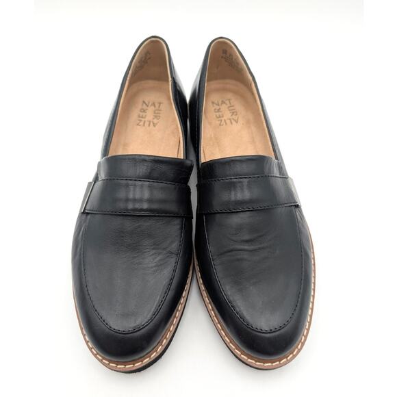 Naturalizer Adiline Leather Slip On Wedge Women's Loafers Black Size US9M EU40 - Picture 10 of 11